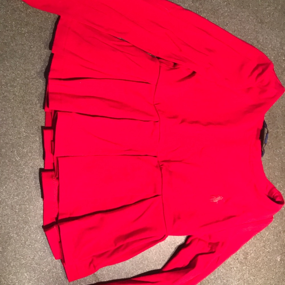 Girls Polo Red Peplum Top 3T